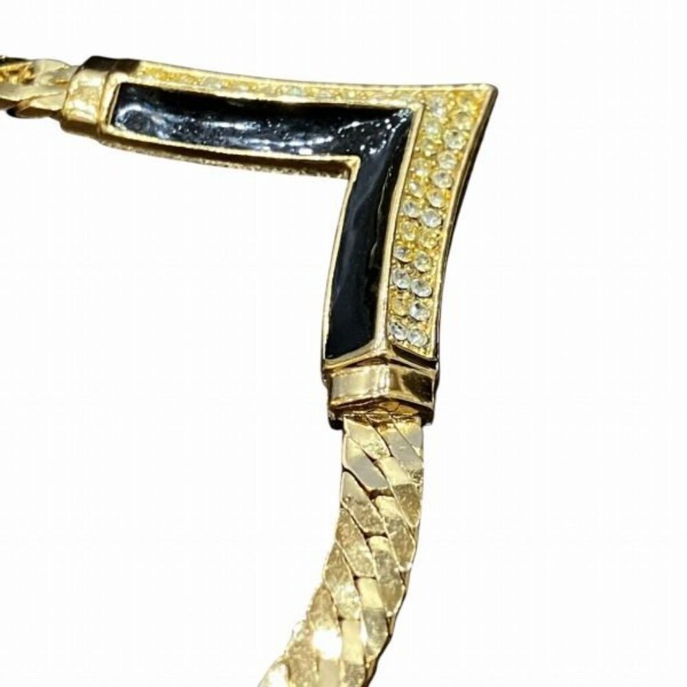 Dior Vintage V-shaped Rhinestone Necklace - Picture 9 of 9